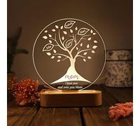 Kaululu Personalized Tree of Life Night Light with Family Names for Mother Led Lamp Wood Base Customised Gifts Personalized Gifts for Mum/Her