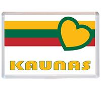 Kaunas - Love Lithuania/Lithuanian Flag Towns & Cities - 96 x 67mm Jumbo Fridge Magnet