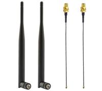 Kaunosta 2Pcs 915MHz LoRa Antenna Indoor 3dBi Gain Omni SMA Male Antenna + 2Pcs 15cm IPEX MHF1 to SMA Female Extension Cable for LoRa Gateway/HNT Helium Hotspot/Wireless Router/Smart Home Control