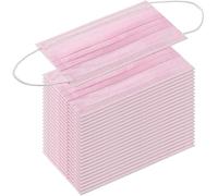 KAV 100 Pack 3 Ply Disposable Face Masks in Pink KAV Pink
