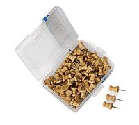 KAV - 100 Pieces Wood Push Pins Wooden Thumb Tacks with Organising Container for Home Office Craft Projects, Natural Color