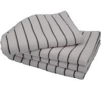 Kav 12 Pieces Soft Microfiber Tea And Dish Towels-Super Absorbent And Lint Free Kitchen Towel With White And Grey Stripe (45X65Cm)