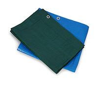 KAV 2.4 x 3m (8x10 FT) Green Waterproof Tarpaulin Tarpoline tarpaulins Tarp for Universal Covering Garden Furniture, Camping, Roof Caravan Building site Ground Sheet with Eyelets 120 GSM