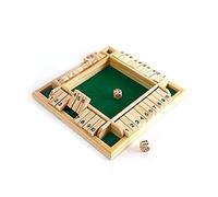 KAV 2 and 4 Player Shut the Box Wooden Table Board Game Sided with 10 Number | Wooden Dice for Math & Puzzle Play for Kids & Adults- 22.5x22.5x4 cm