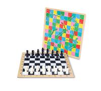 KAV 2-in-1 Wooden Chess & Snake & Ladder Game Set | Size: 1 Pack KAV Multicolor 1 Pack