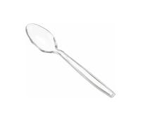 KAV 200pc Clear Reusable Spoons - Heavy Duty Transparent Dessert & Serving Spoons for Parties, Catering, Tableware, Dinnerware, Ice Cream Shops, Events, Picnics & Everyday Use