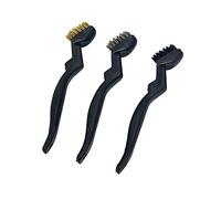 KAV 3 Pieces Sets Stainless Steel Nylon Wire Durable Brush Cleaning Paint Metal Rust Remover Brushes, for Cleaning Welding Slag and Rust, BBQ Grill