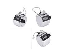 KAV 4-Digit Handheld Tally Counter, Durable Metal Clicker Counter with Finger Ring, Manual Tasbeeh Counter from 0-9999, Portable People and Sports Counter for Events, Golf Accessories - 3-Pack