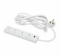 Kav 4 Gang Way 2M Power Adapter - Heavy Duty Extension Lead With 13A Fuse Plug - 2 Pack