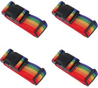 KAV 4 Pack Rainbow Luggage Straps KAV Multicolor