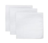 KAV 40x40 CM Cotton Handkerchief with Imprinted Border - Polycotton Multifunctional Large Pocket Squares Hankies for Men, Father, Dad, Friend - White