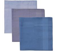 KAV 40x40 CM Mens 3pk Cotton Hankies - Soft & Durable Handkerchiefs for Men, Father, Dad, and Friends - Classic Design, Ideal for Everyday Use - Blue