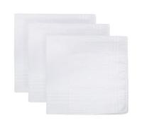 KAV 40x40 CM Mens 3pk Cotton Hankies - Soft & Durable Handkerchiefs for Men, Father, Dad, and Friends - Classic Design, Ideal for Everyday Use - White