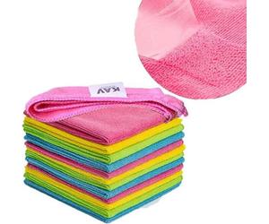 Kav 40X40Cm Microfibre Towel For Cleaning - Reusable Ultra Absorbent Lint Free Multipurpose Towle - Pack Of 12 In Vibrant Colors