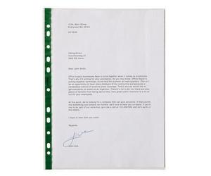KAV - 50 Green Stripe Heavy Duty High Quality Punched Punch Pocket Polypropylene Top-Opening A4 Glass Clear 60 Micron