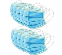 KAV® 50 pack 3 Ply Disposable Face Masks | Face Covering | High Filterability, Suitable For Sensitive Skin Breathable Face Mask (50, Blue)