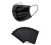 KAV® 50 pack 3 Ply Disposable Face Masks | Face Covering | High Filterability, Suitable For Sensitive Skin Breathable Face Mask - Black