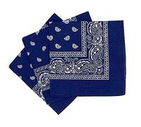 KAV 55x55cm Set of 3 Bandanas face mask Assorted Cowboy Multifunctional Paisley Bandana - Unisex Novelty Print Head Wrap Scarf Wristband for Outdoor Sports, Hiking, Cycling