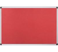 KAV 60 cm x 45cm Aluminium Frame Felt Notice Pin Board - Notice Board Bulletin Frame for Office, School, Bedroom, Memo, and Home (Red)