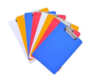 KAV 8 Pcs Plastic Clipboards | Durable A4 Size Acrylic Clipboards with Heavy-Duty Low-Profile Clip | Multi-Pack of Lightweight Clipboards for Office, School, and More - 4 Colours