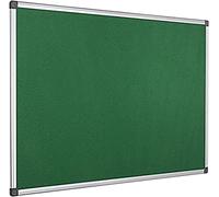 KAV 900 x 600mm Aluminium Frame Notice Pin Board - Felt Notice Board Bulletin Frame for Office, School, Bedroom, Memo, and Home (Green)
