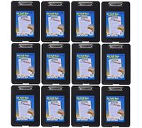 KAV A4 Black Strong Plastic Clipboard with Storage Box - Weatherproof Tuff Box File - Durable Organizer for Stationery, Tools & Equipment - Translucent Polypropylene Box with Metal Clip - Pack of 12