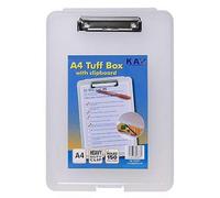 Kav A4 Clear Strong Plastic Clipboard Tuff Box File - Weatherproof Storage Case For Stationery, Tool, And Equipment Organizer-(1)