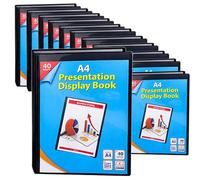 Kav A4 Display Presentation Book - 40 Pockets, 80 Views - Acid Free Copy Safe Durable Pp Material Polly Pocket Folder Pack Of 12