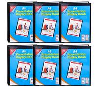Kav A4 Display Presentation Book - 40 Pockets, 80 Views - Acid Free Copy Safe Durable Pp Material Polly Pocket Folder Pack Of 6