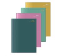 KAV A4 WTV Colour Block Diary 2026 - Weekly & Hourly Planner - Hardcover with Foil Text & Ribbon Bookmark - Assorted Trend Colours x1 - Year Planner, Notes, Holidays & Reference Pages