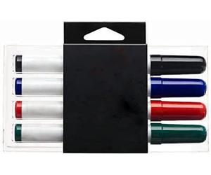 KAV Assorted Colour Pack of 4 Marker Pens for Office, Schools, and Home - Non-Toxic Ink - All-in-One Design with Dry Wipe Eraser - Stylish Markers for Whiteboards, Flipcharts, and Notice Boards