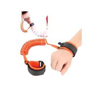 KAV Baby Anti-Lost Belt, Kids Safty Walking Hand Belt - 360 Degree Rotating Steel Cuff - Wrist Link Bungee Leash Safety Harness for Toddler - Travelling Helper - Pack of 2 (Orange)