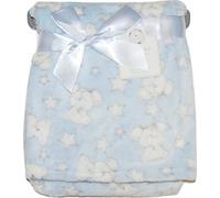 KAV Baby Boy Soft Fleece Wrap Blanket Pram Cot Crib Moses Basket Blue Teddy