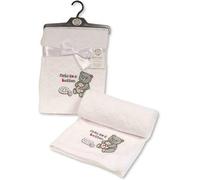 Kav Baby Cute Button Wrap Fleece Blanket For Girl/boy Super Soft Teddy Bear Image Blankets For Newborn Babies (Light Cream)