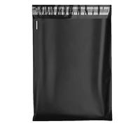 KAV Black Mailing Postal Bags 100 Pack - Strong Poly Mailers, Tear Resistant, Waterproof Courier Shipping Bag - Self Seal Postage Envelopes, Mixed Plastic Mailers (45 x 55 CM / 17.8" x 21.7")