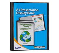Kav Classic A4 And A5 Presentation Display Book 600 Micron Cover With Non-Fade Pockets Document Organizer(A4 20 Pocket Pack Of 6)