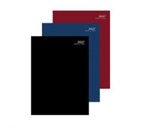 KAV Classic A4 Page a Day Diary 2027- Half page weakends - Assorted Colours x1 - Silver Foil Cover, Hardcover with Ribbon Bookmark - Work and Holiday planner - Daily Journal Planner