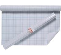 KAV Clear Sticky Back Plastic Book Cover - Repositionable Film with 16gsm2 Glue Coverage, Printed 20mm Grid - Non-Yellowing and Long Lasting - 50cm x 10 meter