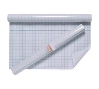 KAV Clear Sticky Back Plastic Book Cover - Repositionable Film with 16gsm2 Glue Coverage, Printed 20mm Grid - Non-Yellowing and Long Lasting, 50cm x 3 Meter