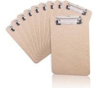 Kav Clipboards 10 Pack, Low Profile Clip Hardboard With Sturdy Spring Grip & Concealed Hanging Hole Clipboard For Office Work (A5)