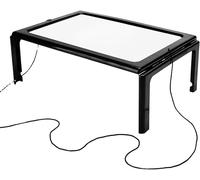 KAV Desktop Foldable Chest Hanging A4 Full Page Magnifying Glass 3X Magnification with Built-In Stands Ideal for Low Vision Aid in Black KAV Black