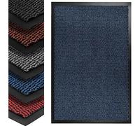 KAV Dirt Stopper Entry Door Mat - Heavy Duty Non-Slip Entrance Rug, Shoes Scraper, Hypoallergenic, Super Absorbent Carpet for Indoor and Outdoor - Blue / Black - 90cm x 150cm