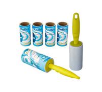 Kav Disposable Sticky Lint Roller With 5 Rolls, 60 Sheets Each 300 Sheets Total- Assorted Color Handle Cat Dog Animal Fur Remover