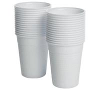 KAV Disposable White Plastic Cups - 7oz Plastic Glasses for Travel, Wedding Party, Picnic, Wine, Juice, Dessert, Cold Drinks, Drinking Water, Coolers, Vending (180 ml) (Pack of 100)