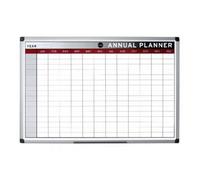Kav Dry Wipe Magnetic Annual Planner Stylish Aluminium Frame Whiteboard Multipurpose Organizational Board With Self-Adhesive