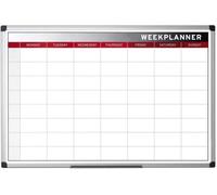 Kav Dry Wipe Magnetic Week Planner Board With Pen Stylish Aluminium Effect Frame Whiteboard For Wall Self Adhesive Memo Boards