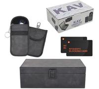 Kav Extra Large Faraday Box For Car Keys With 2 Faraday Pouches 2 Rfid Nfc Blocking Cards Signal Blocking Keyless Entry Protector