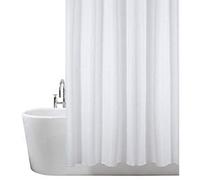 Kav Extra Wide White Shower Curtains 220 Wide And 180Cm Drop Full Bath Coverage High Quality Mould Mildew Polyster Fabric-12 Hooks