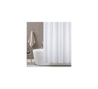 KAV extra wide width Plain White polyester Fabric Mould and Mildew Resistant Curtain Shower (220 width x 180 drop)
