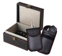 Kav Faraday Box And Faraday Car Key Fob Protector Pouch Bundle (1 Box, 2 Pouch)
